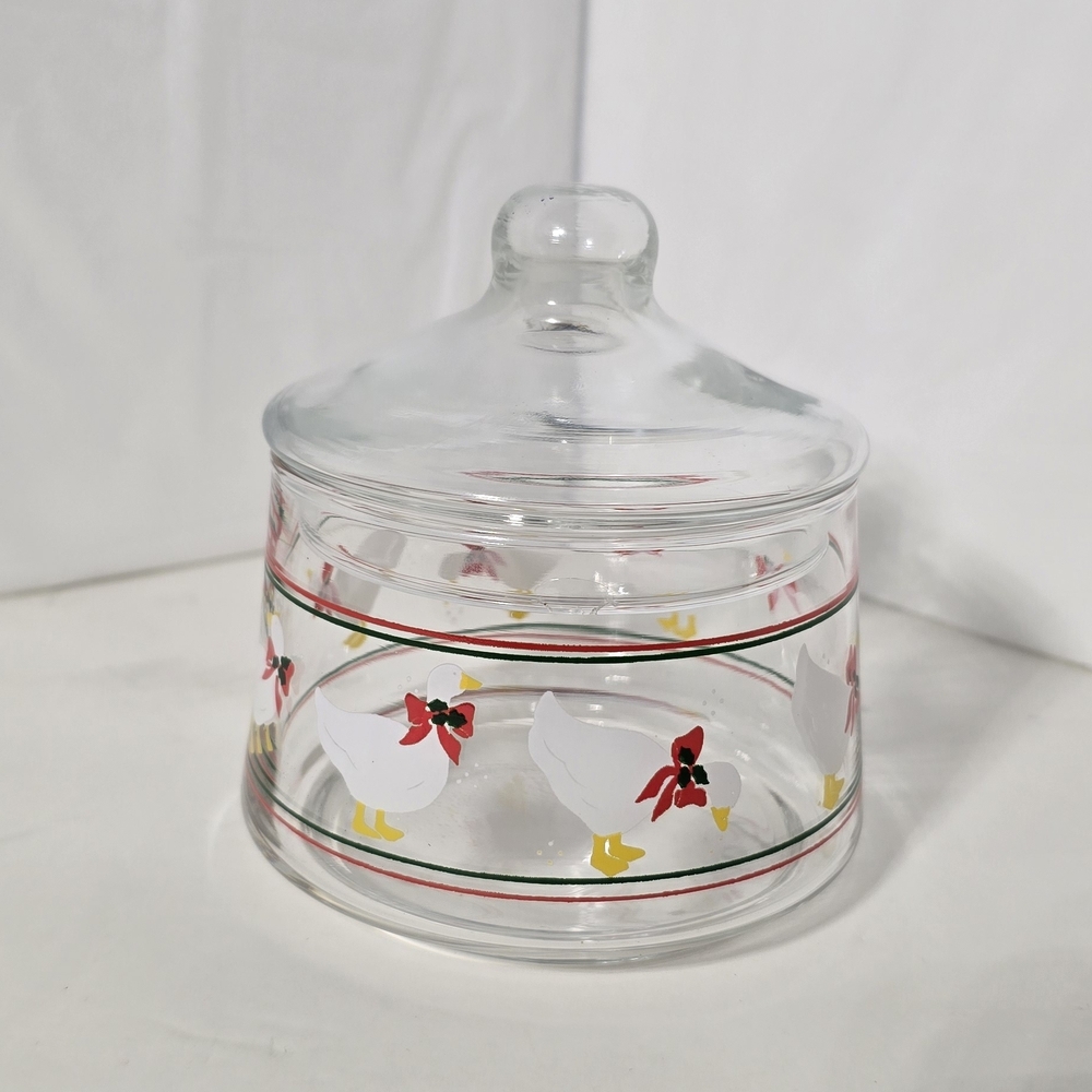 Glass Jar with Duck Design